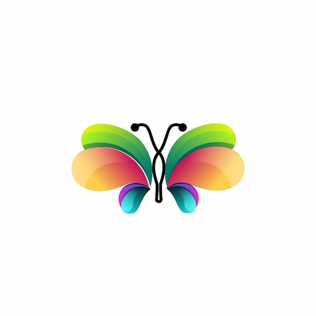 蝶デザイン カラフルなグラデーション イラスト