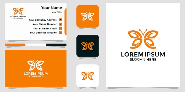 Butterfly design logo and branding card