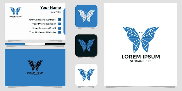 Butterfly design logo and business card