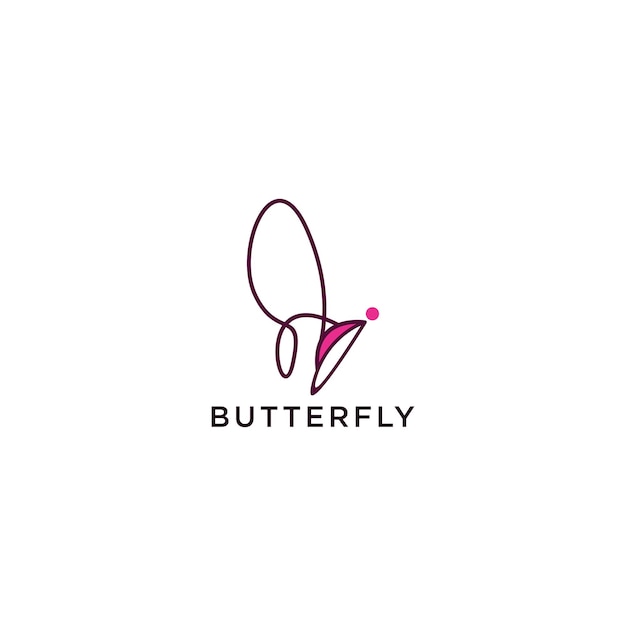 La farfalla. modello di progettazione icona logo design