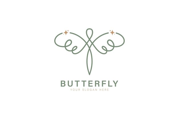 Butterfly design logo inspiration dragonfly wings icon vector