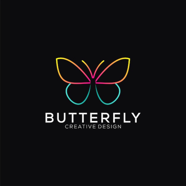 butterfly design logo vector colorful