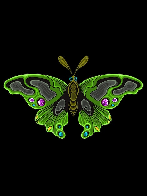 Vector butterfly design with elegant color vector