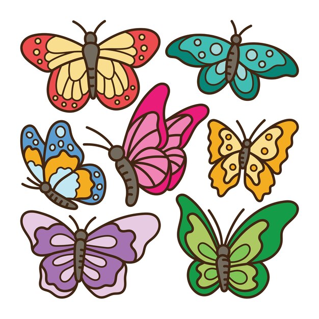 Vector butterfly doodle illustration