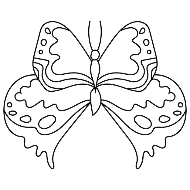 Butterfly fantasy outline doodle coloring page for toddlers insect world