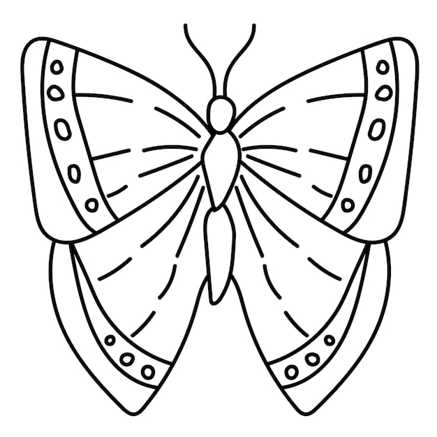 Butterfly fantasy outline doodle coloring page for toddlers insect world