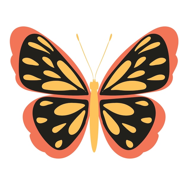 Butterfly flat design on white backgroundisolated