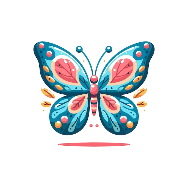 Плоская икона бабочки векторная иллюстрация бабочки в плоском стиле, изолированной на белом фоне