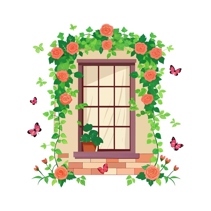 Vector butterfly and flower vector illustration