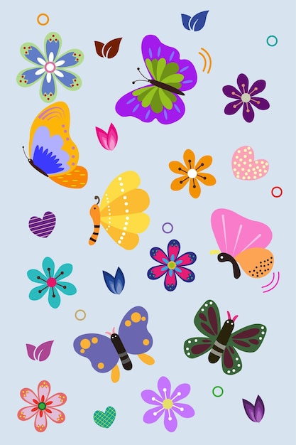 Butterfly Flower Vector Illustration