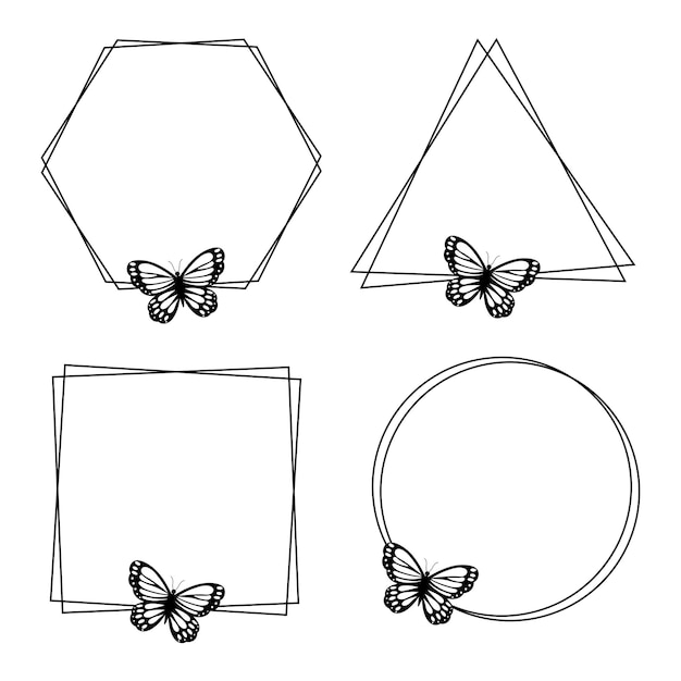 Butterfly frame Butterfly Monogram Frame Vector illustration