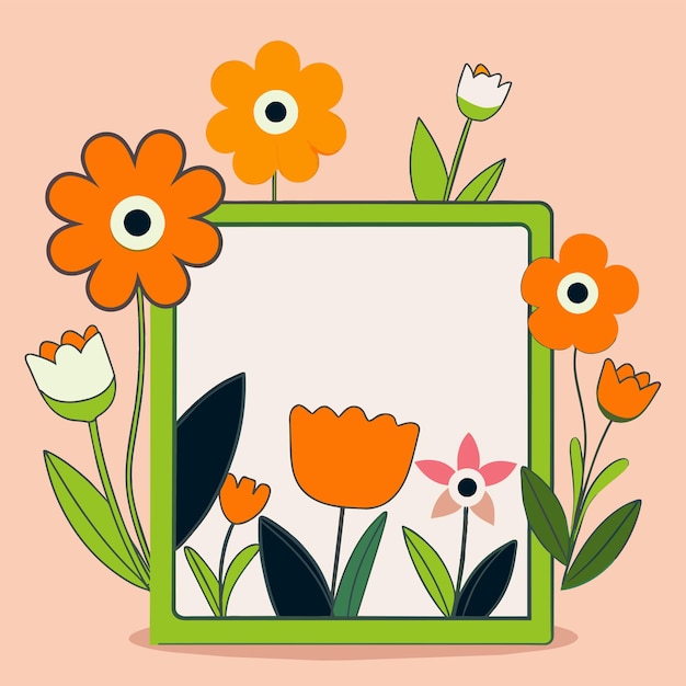 Vector butterfly frame hand drawn flat stylish cartoon sticker icon concept isolated illustration