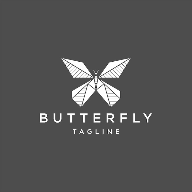 蝶の幾何学的なロゴベクトルアイコンデザインテンプレート