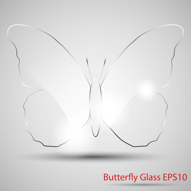 Vector butterfly glass