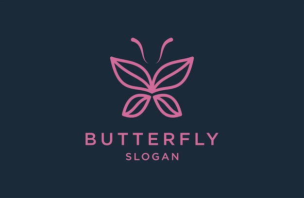 Butterfly gold logo template luxury butterfly logo outline