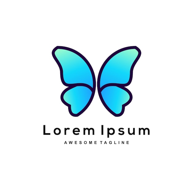 Butterfly gradient logo design colorful