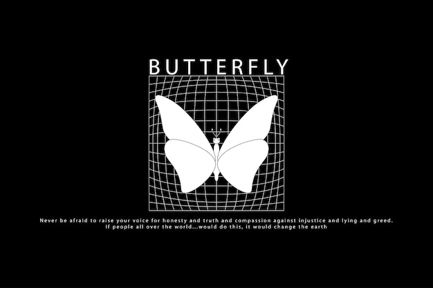 butterfly Graphic Design for T shirt Street Wear and Urban Style