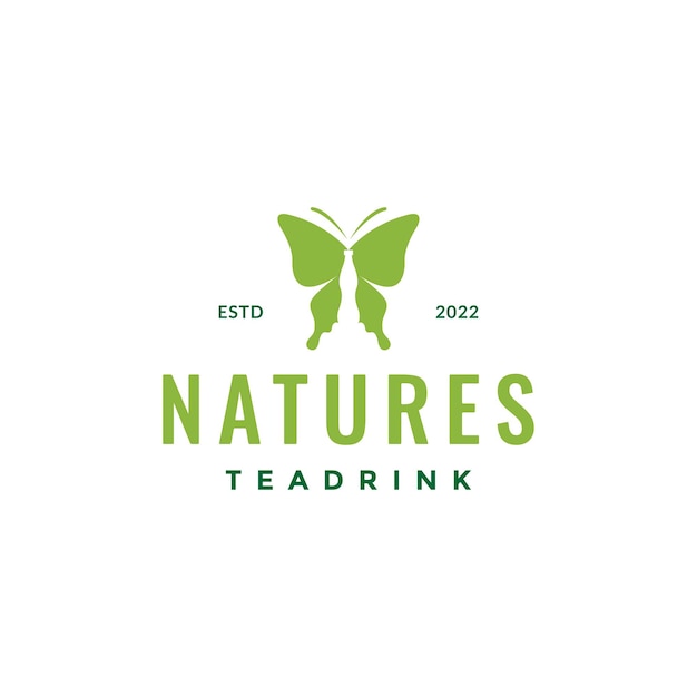 Butterfly green drink logo design