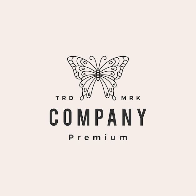 Butterfly hipster vintage logo