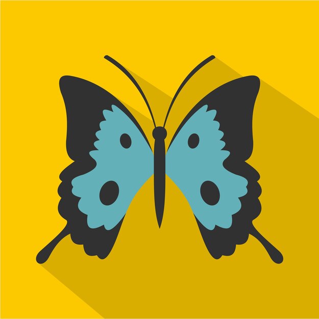 Iconica di farfalla illustrazione piatta dell'icona vettoriale di farfala per il web