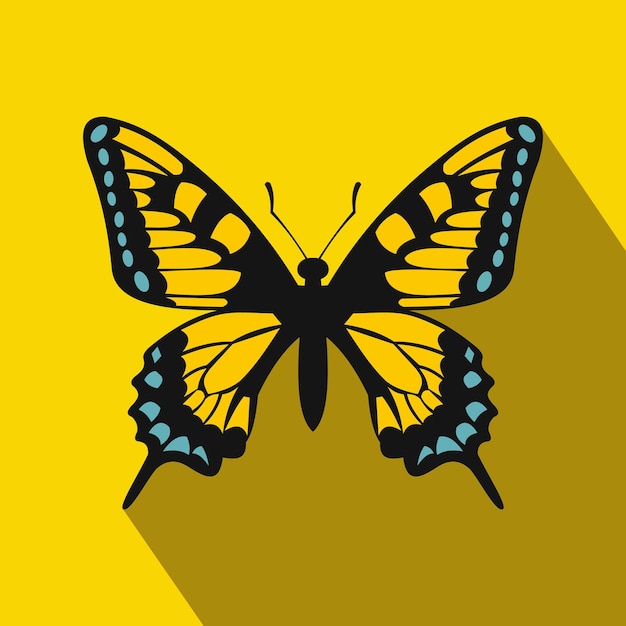 Butterfly icon in flat style for any design