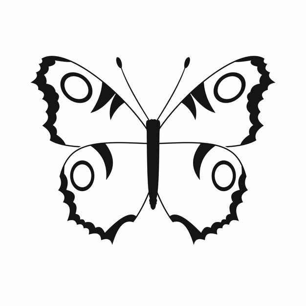 Вектор Значок бабочки в простом стиле для любого дизайна