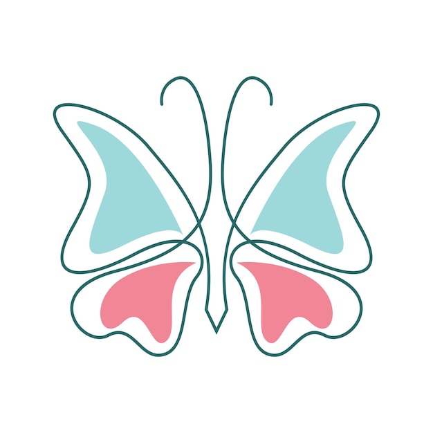 Butterfly icon logo design illustration