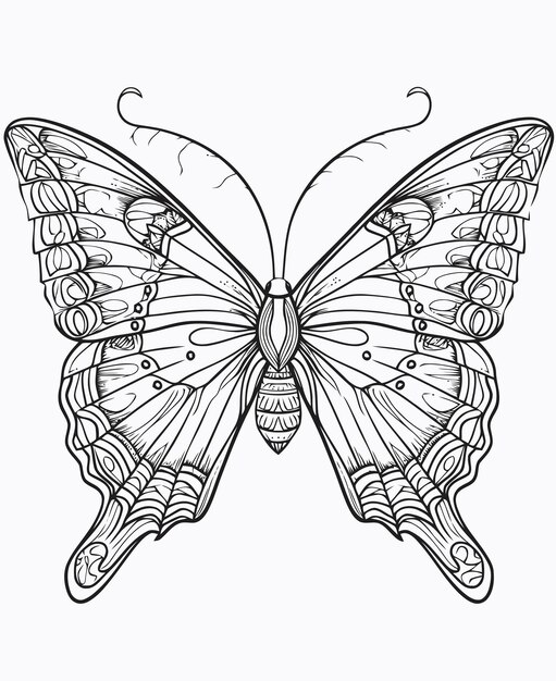 Vector butterfly illustratie butterfly kleurboek