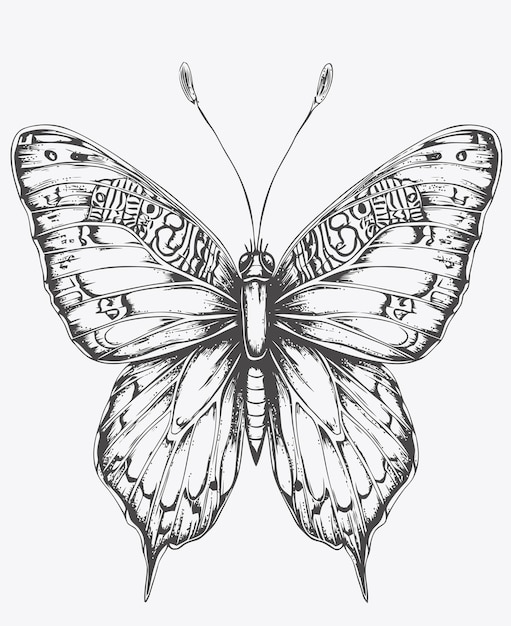 Иллюстрация бабочки Книга для окрашивания бабочек