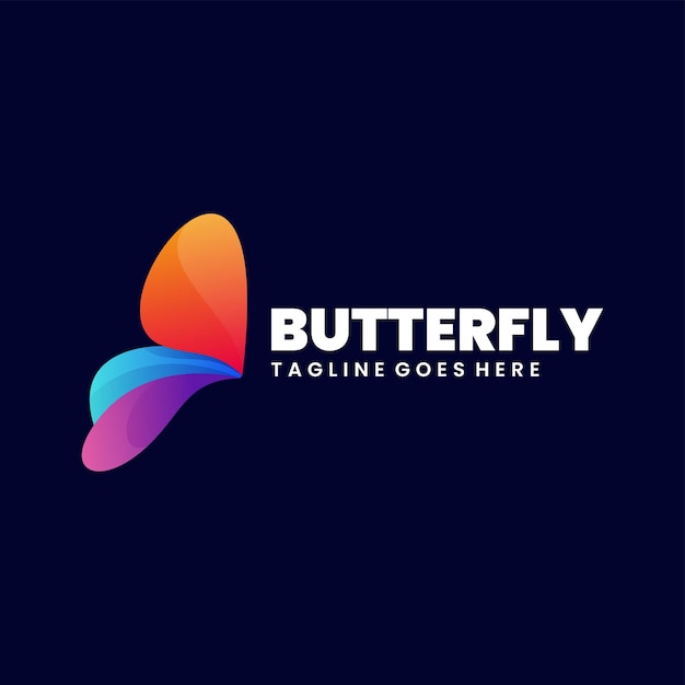 butterfly illustration logo design colorful