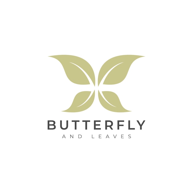 Butterfly and leaf logo design