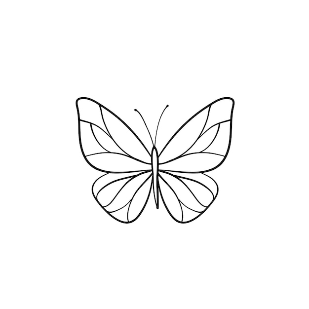 Premium Vector  Butterfly line drawing butterfly abstraction butterfly  tattoo