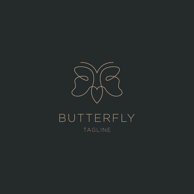 Butterfly line logo design template