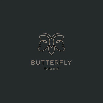 Modello di progettazione del logo della linea della farfalla