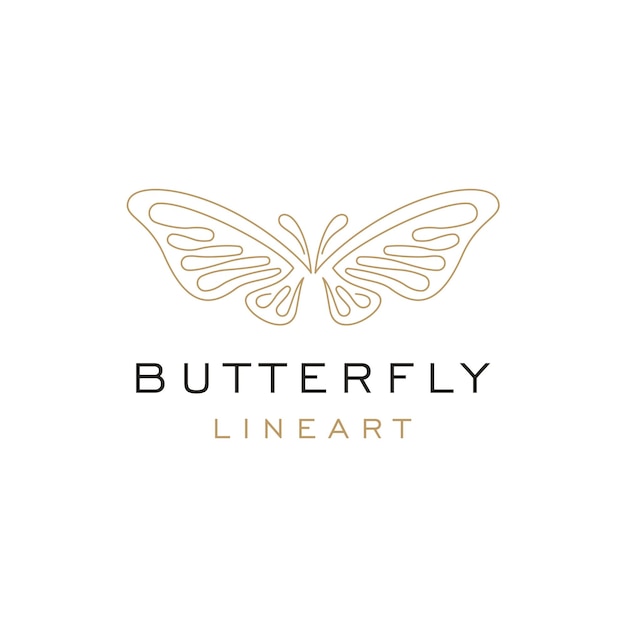 Disegno del logo della farfalla lineart