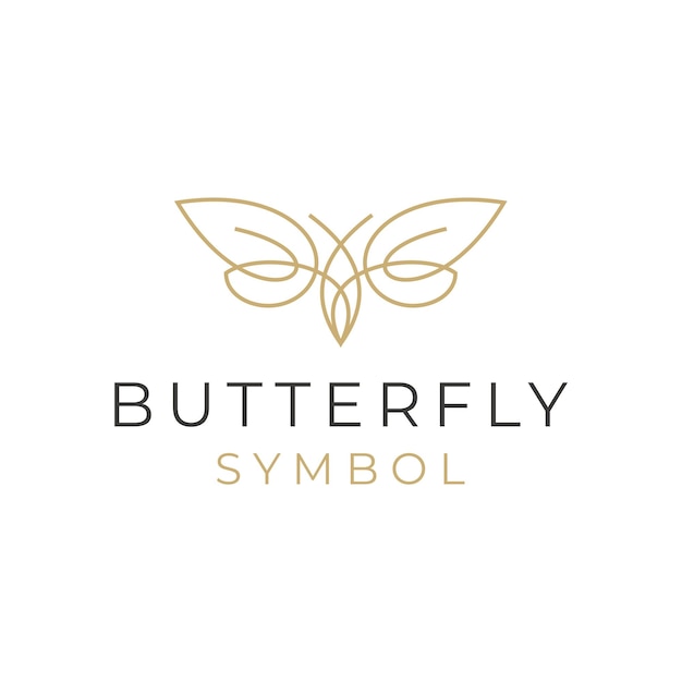 butterfly lineart logo design