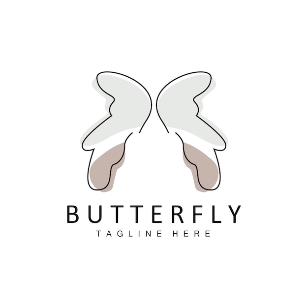 Бабочка логотип животных дизайн с красивыми крыльями декоративные животные бренды продуктов