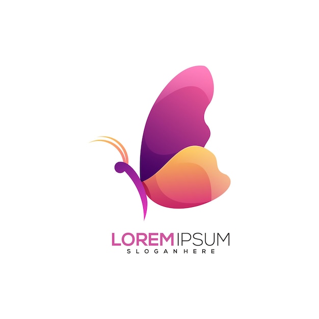 Butterfly logo colorful illustration abstract gradient