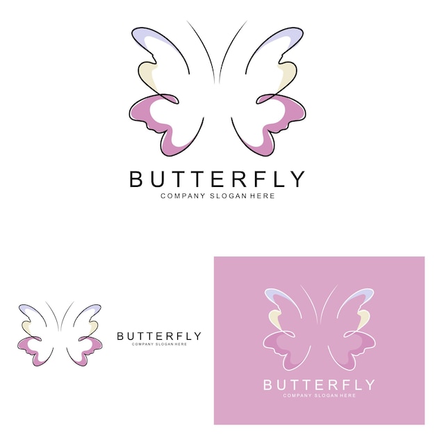 Butterfly Logo Design Beautiful Flying Animal Company Brand Icon Illustratie Zeefdruk Salon