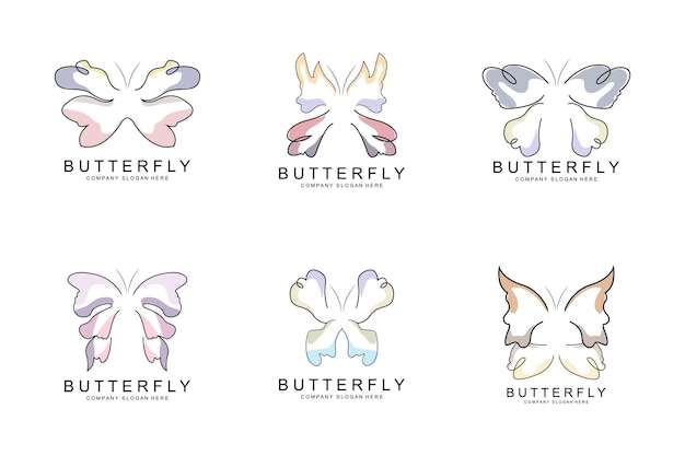 Butterfly Logo Design Beautiful Flying Animal Company Brand Icon Illustratie Zeefdruk Salon