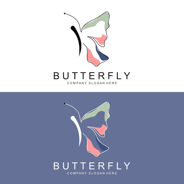 Butterfly Logo Design Beautiful Flying Animal Company Brand Icon Illustration Screen Printing Salon