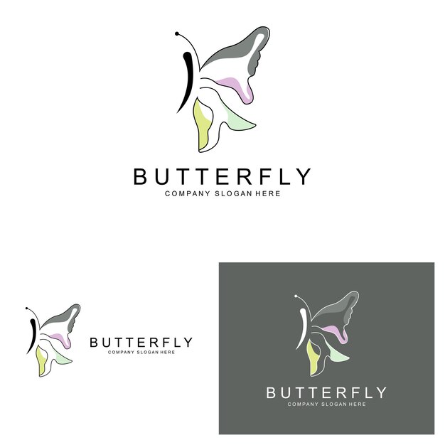 Butterfly Logo Design Beautiful Flying Animal Company Brand Icon Illustration Screen Printing Salon