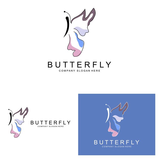 Butterfly Logo Design Beautiful Flying Animal Company Brand Icon Illustration Screen Printing Salon