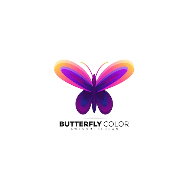 나비 로고 디자인 그라데이션 색상