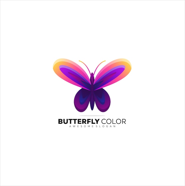 Butterfly logo design gradient color