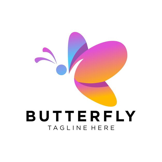 Vettore butterfly logo design illustrazione vettoriale semplice e moderna