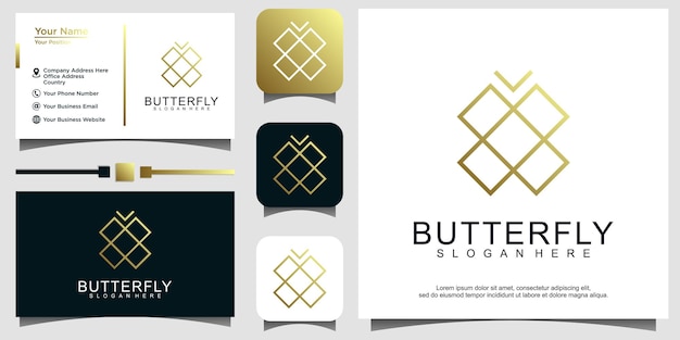 Modello di progettazione logo butterfly