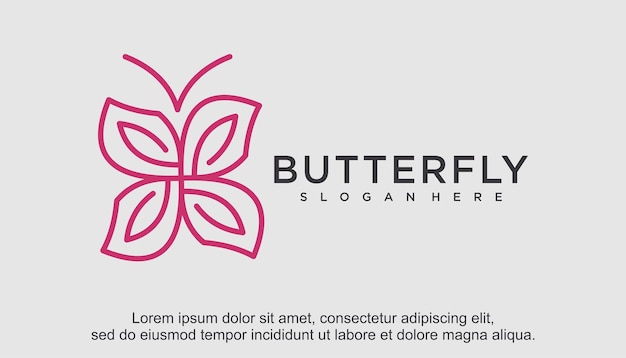 Modello di progettazione logo butterfly