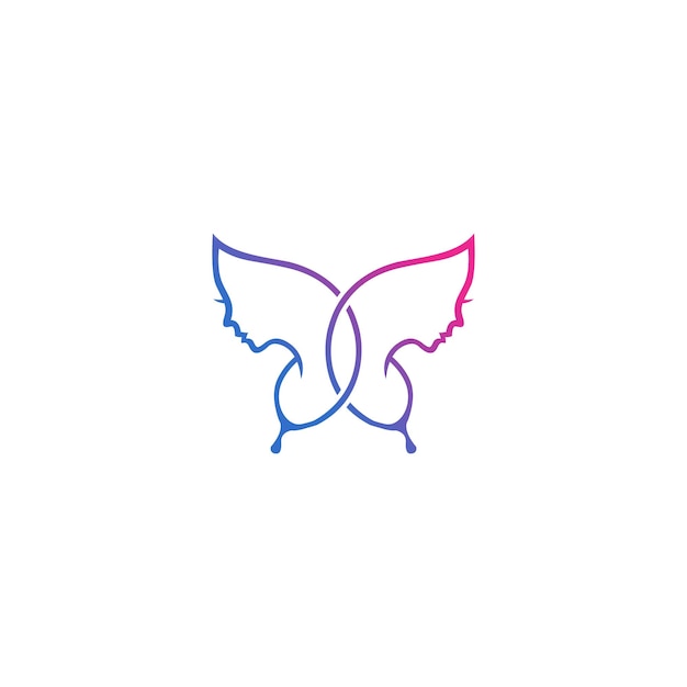 Butterfly logo design with human face