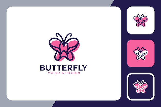 butterfly logo design with modern line art